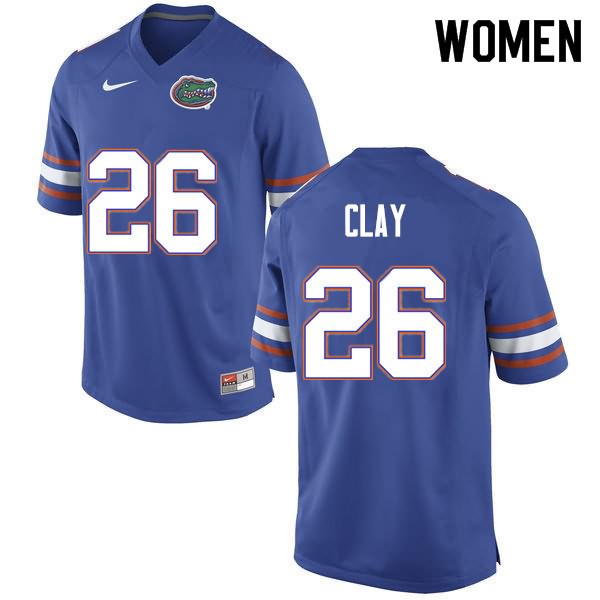 Women's NCAA Florida Gators Robert Clay #26 Stitched Authentic Nike Blue College Football Jersey PGW7365OF